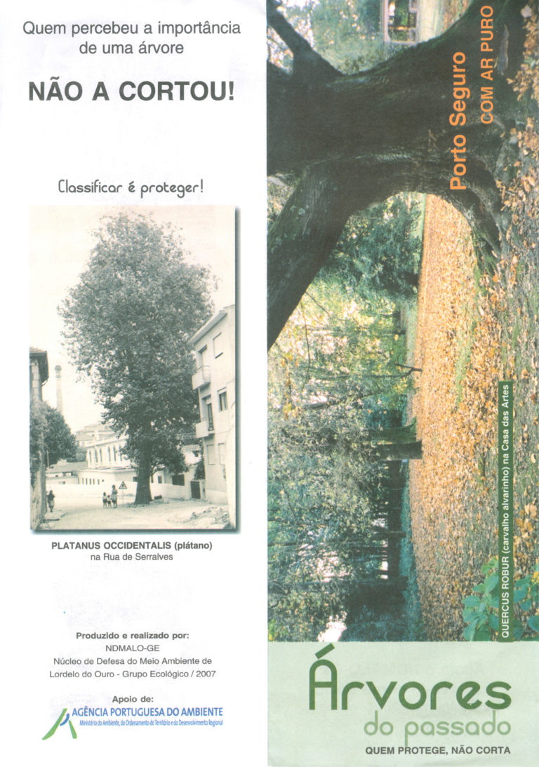Árvores do Passado,desdobrável 2007_Frente